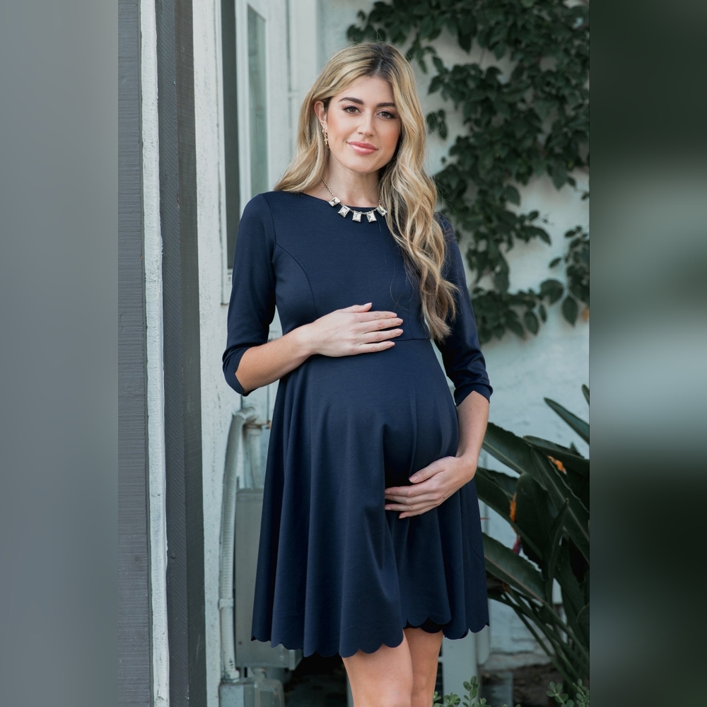 Navy blue maternity dress